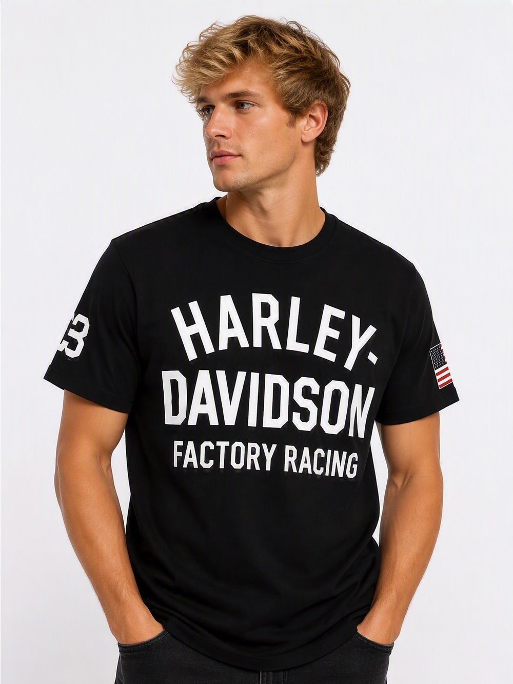 Harley-Davidson Black Short-Sleeve 'Factory Racing' Graphic Tee